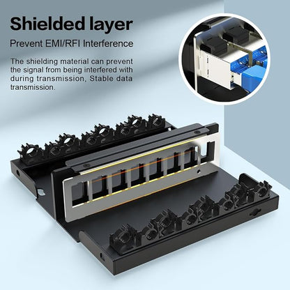 8 Port Blank Keystone Patch Panel Shielded Compatible - Image 5