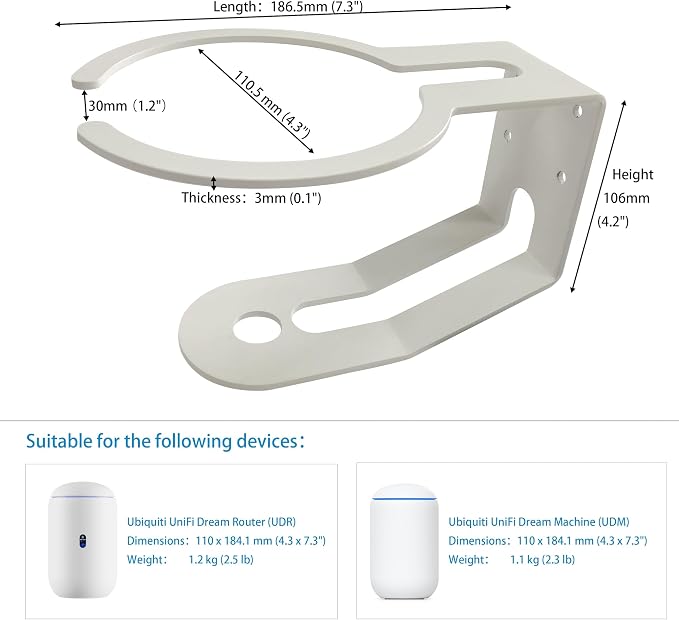 Custom Wall Mount Bracket for UniFi Dream Machine and UniFi Dream Router - Image 2