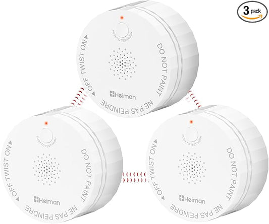 Heiman Smoke Detectors, Wireless Interconnected Photoelectric Battery Operated by HEIMAN