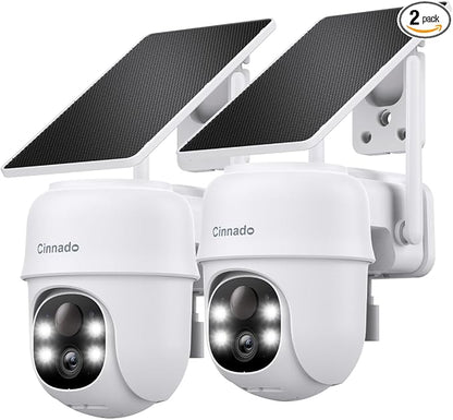 2K Cameras for Home Security-2.4G WiFi Outdoor Camera Wireless Solar/Battery by Cinnado