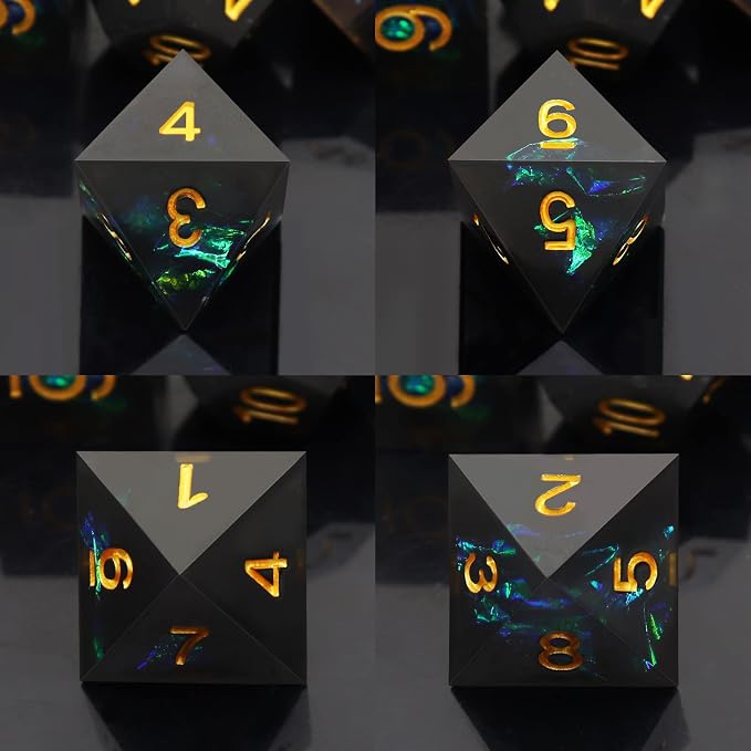 Haxtec DND Dice Set Black Sharp Edge Resin Dice - Image 7