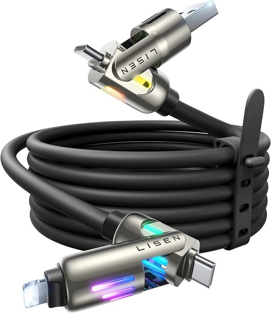 LISEN USB C Cable 3FT for Samsung Charger Type C, Chubby 4 in 1 Charging Cable by Lisen