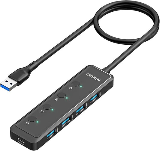 MOKiN USB 3.0 Hub, 5-Port Ultra Slim Data USB Extender by MOKiN