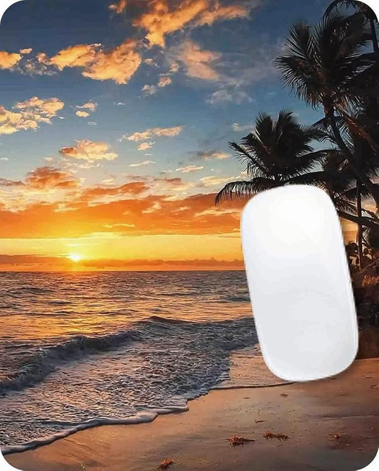 Sunset Beach Mouse Pad, Square Mousepad, Waterproof Mouse Mat Non-Slip Rubber by CANFLASHION