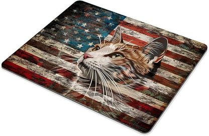 Square Mouse Pad Colorful Cat and National Flag-3, Gaming Mouse Pads - Image 5