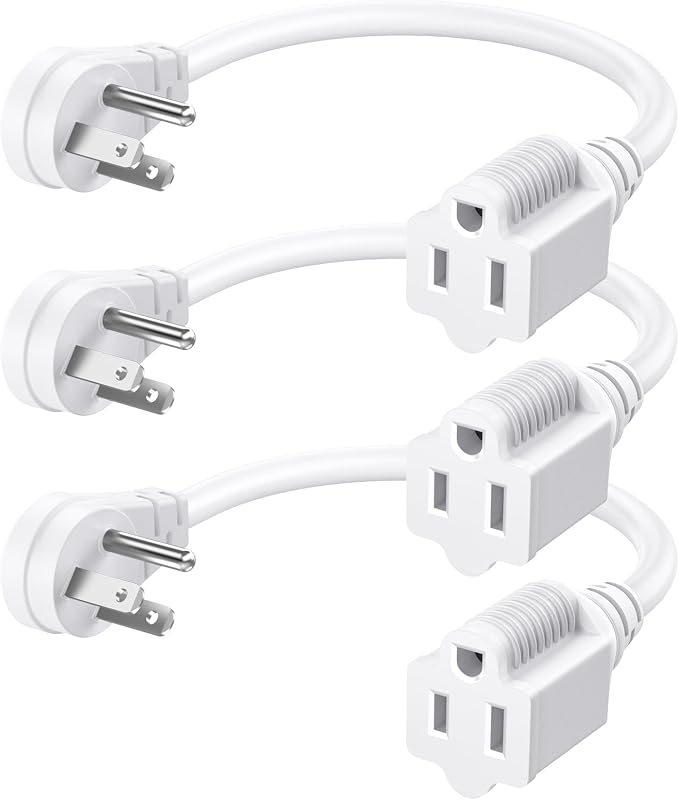 DEWENWILS 1FT Extension Cord Indoor, 14 Gauge Short Flat Plug Extension Cord by DEWENWILS