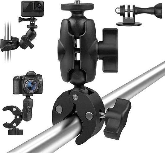 Taisioner Super Camera Clamp Mount Double Socket Arm 1/4"-20 Ball Head Adapter by Taisioner