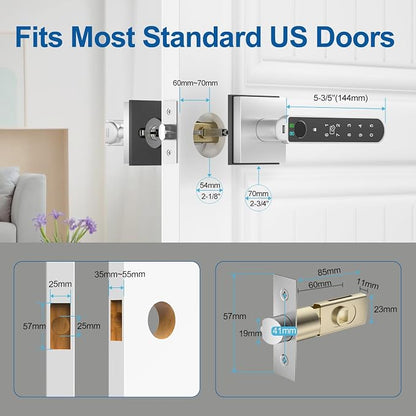 BIWIBON Fingerprint Door Lock, 5 in 1 Finger Print Door Knob - Image 7