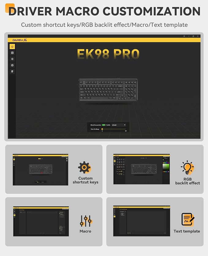 DAREU EK98pro Wireless Mechanical Keyboard, 96% Creamy Gaming Keyboard - Image 8
