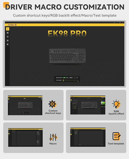 DAREU EK98PRO Wireless Mechanical Keyboard, Gasket Hot Swappable Custom - Image 9