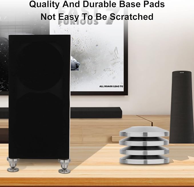 Preffair 4Pcs Stainless Steel Audio Speaker Spike Pads Mats Speaker Isolation - Image 7