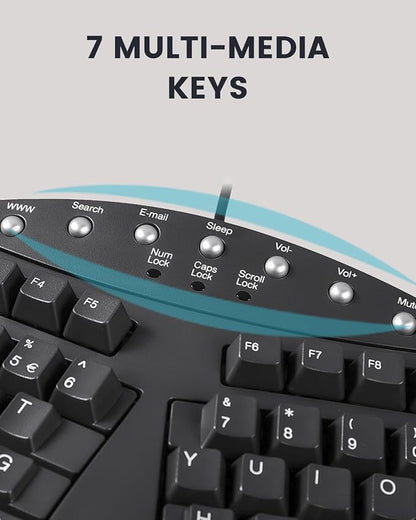 Perixx PERIBOARD-512B Wired Ergonomic Keyboard - Image 6