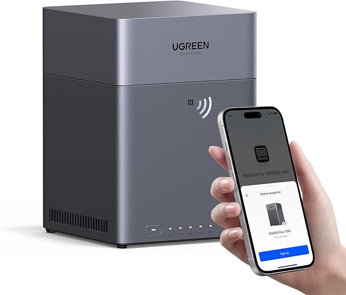 UGREEN NASync DH4300 Plus 4-Bay Desktop NAS, Support Capacity 120TB, Remote by UGREEN