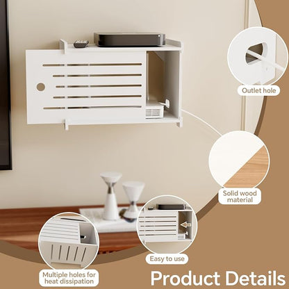 Wooden WiFi Router Storage Box Hider Shelf, Decorative Projector Box Hider Rack - Image 3