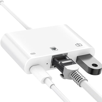 Lightning to RJ45 Ethernet Adapter, 3 in 1 USB to Lightning Adapter by RICHUPON