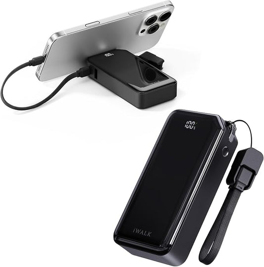 iWALK Portable Charger, Ultra Small 10, 000mAh 30W PD Power Bank, USB C in&Out by iWALK