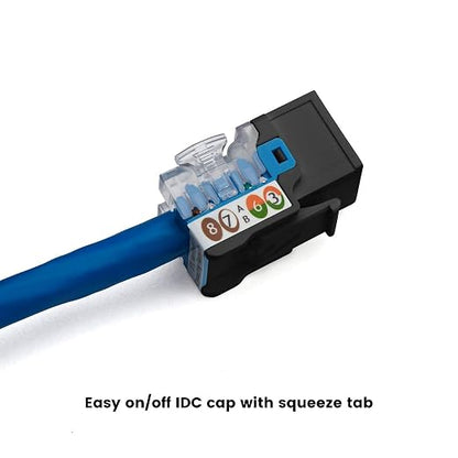 trueCABLE Cat6 Keystone Jack, Unshielded, 90 Degree Punch-Down, PoE++ 100W - Image 5