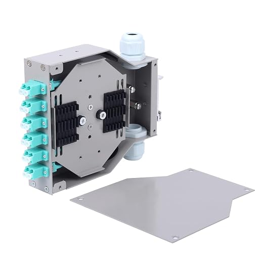 12 Fibers LC-OM3 DIN Rail Fiber Optic Enclosure Rack Box by FiberOpticalAccessories
