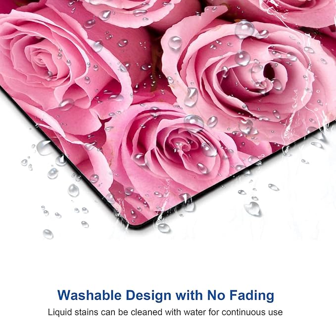 IMAYONDIA Pink Rose Mouse Pad, Waterproof Non-Slip Rubber Base Mouse Pad - Image 4