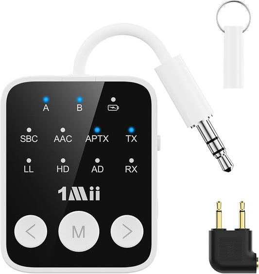 1Mii Bluetooth 5.3 Transmitter Receiver 2-in-1, aptX Adaptive & Low Latency by 1Mii