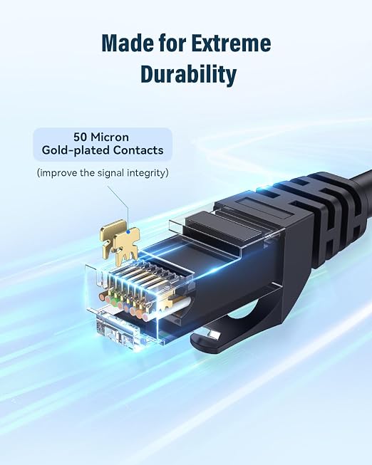Cat 6 Ethernet Cable 25ft, High Speed 10Gbps Network Cable, UTP 24AWG Flexible - Image 5