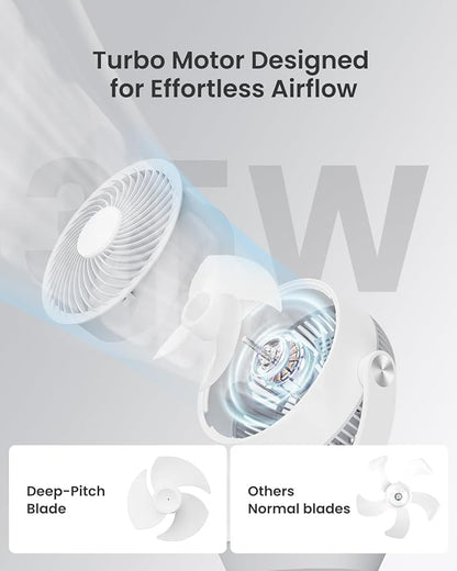 Fan for Bedroom, 120°Vertical Manual +90°Oscillating Desk fan, 60ft Powerful - Image 3