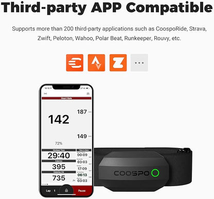 COOSPO Bluetooth Heart Rate Monitor Chest Strap H808S, ANT+ BLE HR Monitor Chest - Image 3