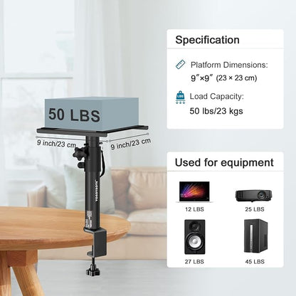 Set of 2 Studio Monitor Stands Desktop Speaker Stands Height Adjustable 12" to - Image 6