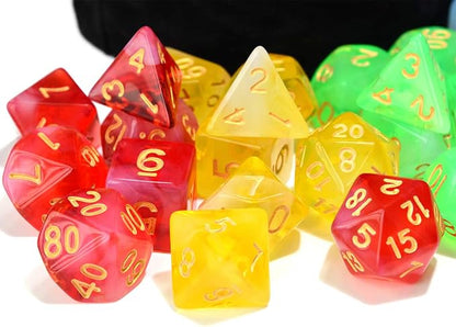 Assorted 5 Colors Polyhedral Dice Set Translucent - Image 3