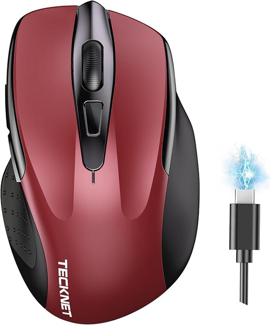 TECKNET Wireless Mouse Rechargeable 4800 DPI Silent USB A & Bluetooth Mouse 6 by Tecknet
