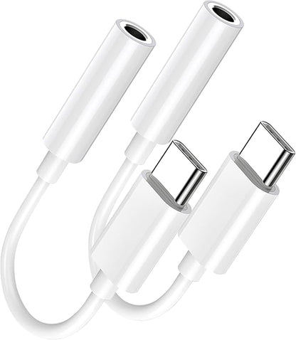USB Type C to 3.5mm Female Headphone Jack Adapter 2 Pack, USB C to Aux Audio by LIEZHUA