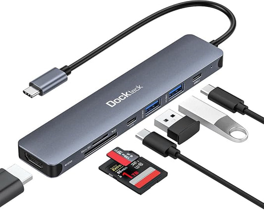 USB C Hub, dockteck 7 in 1 Multiport USB C Adapter by Dockteck