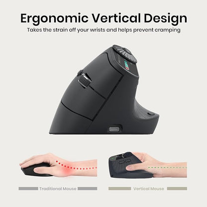 Vertical Ergonomic Mouse 2.4G Wireless BT Task Window Switching and Horizontal - Image 2