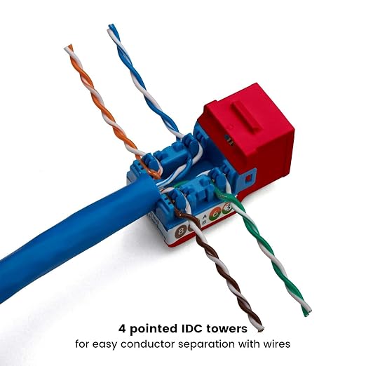 trueCABLE Cat6 Keystone Jack, Unshielded, 90 Degree Punch-Down, PoE++ 100W - Image 4