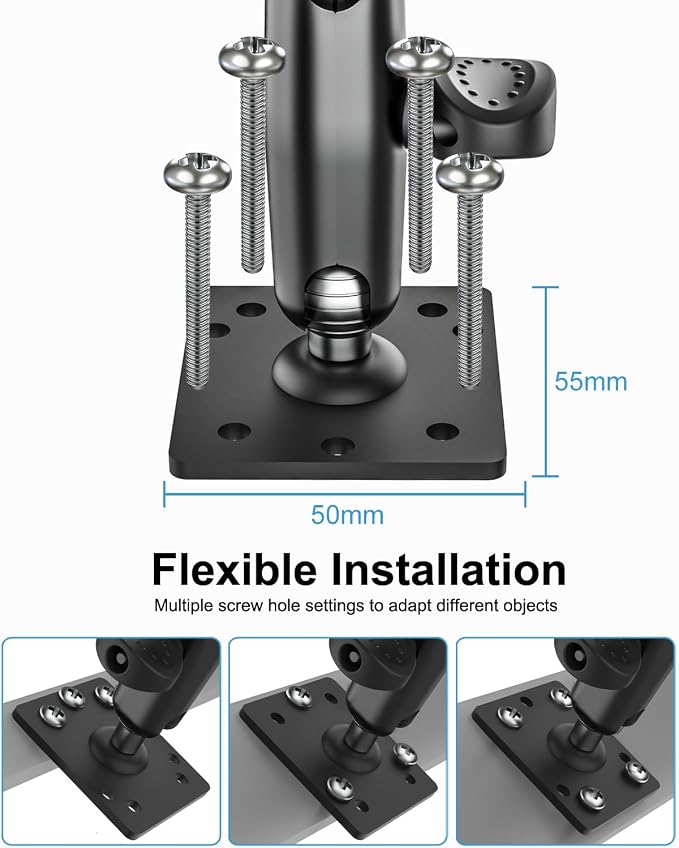 woleyi Anti Theft Heavy Duty Drill Base Tablet Holder Car Mount Dashboard - Image 4