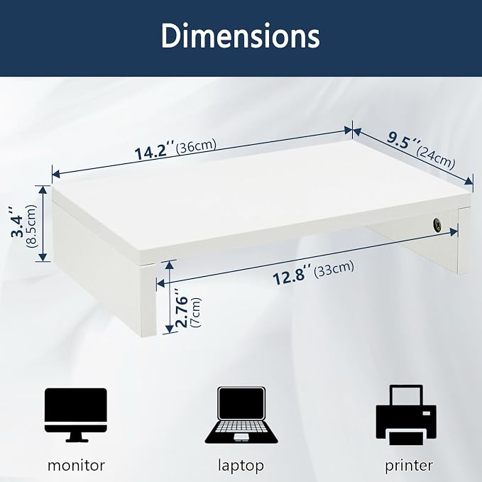 TEAMIX Monitor Stand Riser-3 Packs, Wood 3 Tiers Adjustable Monitor Stand Dual - Image 5