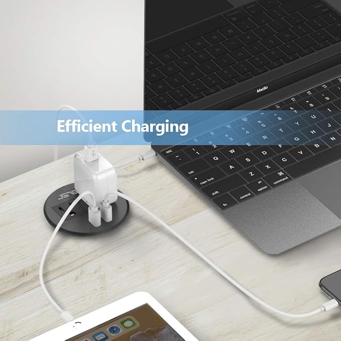 Desktop Power Grommet JSVER Mini Desktop Power Strip Hide Recessed Power - Image 7