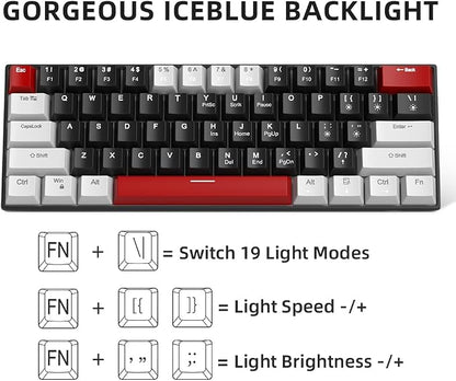 60% Mechanical Gaming Keyboard, Mixed Color Keycaps Gaming Keyboard - Image 5