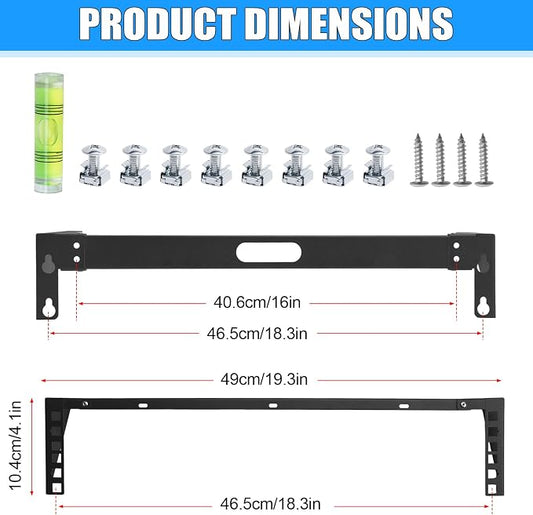 2u Hinged Wall Mount Patch Panel Bracket, 2u Patch Panel Bracket, Vertical Wall - Image 2