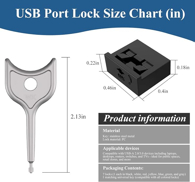 105 PCS USB Port Blockers with 10 Locks - Image 6