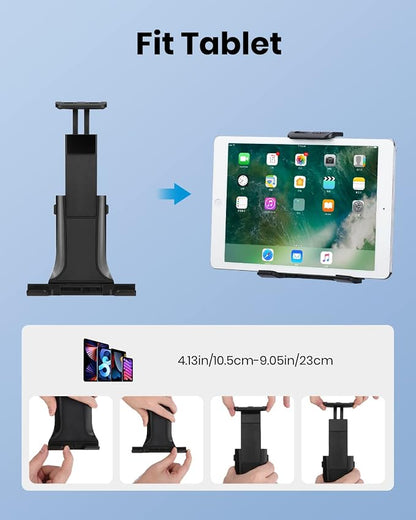 Moukey Tablet Holder for Microphone Stand, Adjustable Mic Music Stand Phone - Image 4