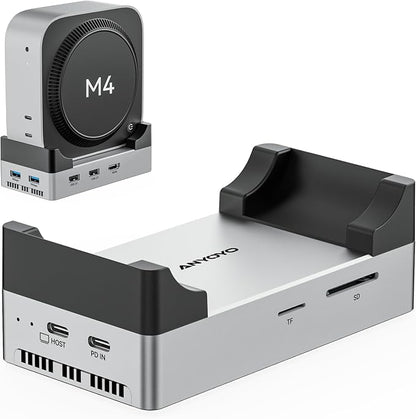 ANYOYO Mac mini M4 Dock and Stand, 10-in-1 Aluminum USB-C Hub by ANYOYO