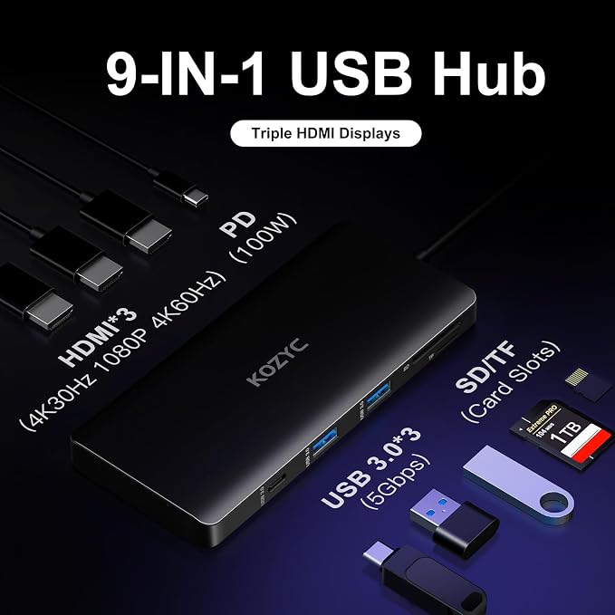 USB C Docking Station 3 Monitors Compatible - Image 2