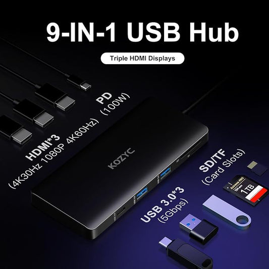 USB C Docking Station 3 Monitors Compatible - Image 2