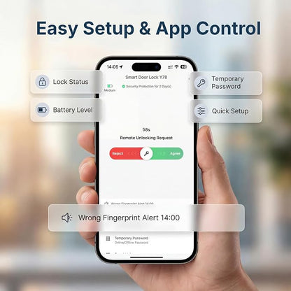 Built-in WiFi Smart Lock, Keyless Entry Door Lock - Image 5