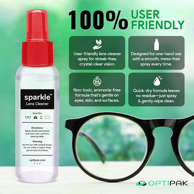 Sparkle Anti-Reflective Lens Cleaner Spray kit | 2oz Glasses Cleaner Spray + - Image 7