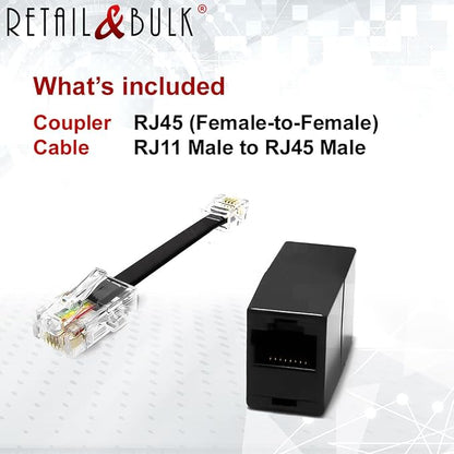 1-Pack RJ11 to RJ45 Adapter Phone Line to Ethernet – RJ45 Female to RJ11 Male - Image 4