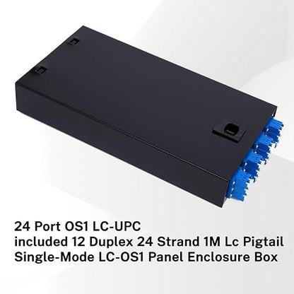 Duplex Fiber Enclosure with 24 Port LC-OS1 Box, LC-OS1 Cables, Wall Mount - Image 6