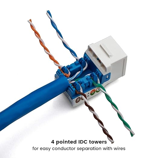 trueCABLE Cat6A Keystone Jack, Unshielded, 90 Degree Punch-Down, UL Listed - Image 4