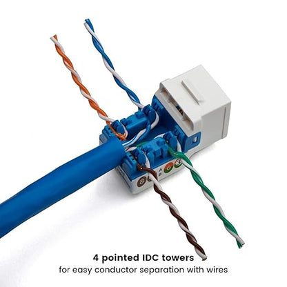 trueCABLE Cat6A Keystone Jack, Unshielded, 90 Degree Punch-Down, UL Listed - Image 4